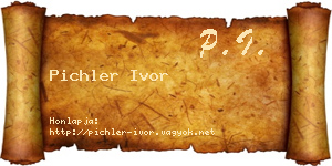 Pichler Ivor névjegykártya